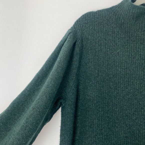 August Sky Forrest Green Mock Neck Balloon Sleeve Sweater Dress Size Large NWOT - Picture 10 of 14